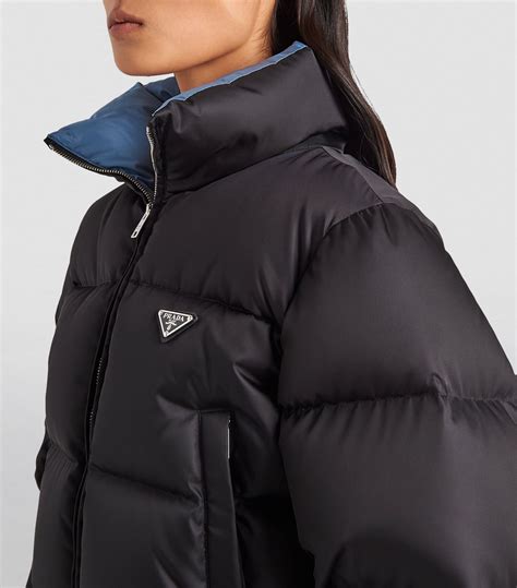 prada down puffer coat|Prada puffer jacket cropped.